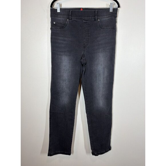 Spanx Black Skinny Jeans Women’s Large Tall Stretch Fit Comfort Denim Pull On - Picture 1 of 7
